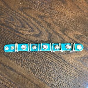 Krystal and leather bracelet